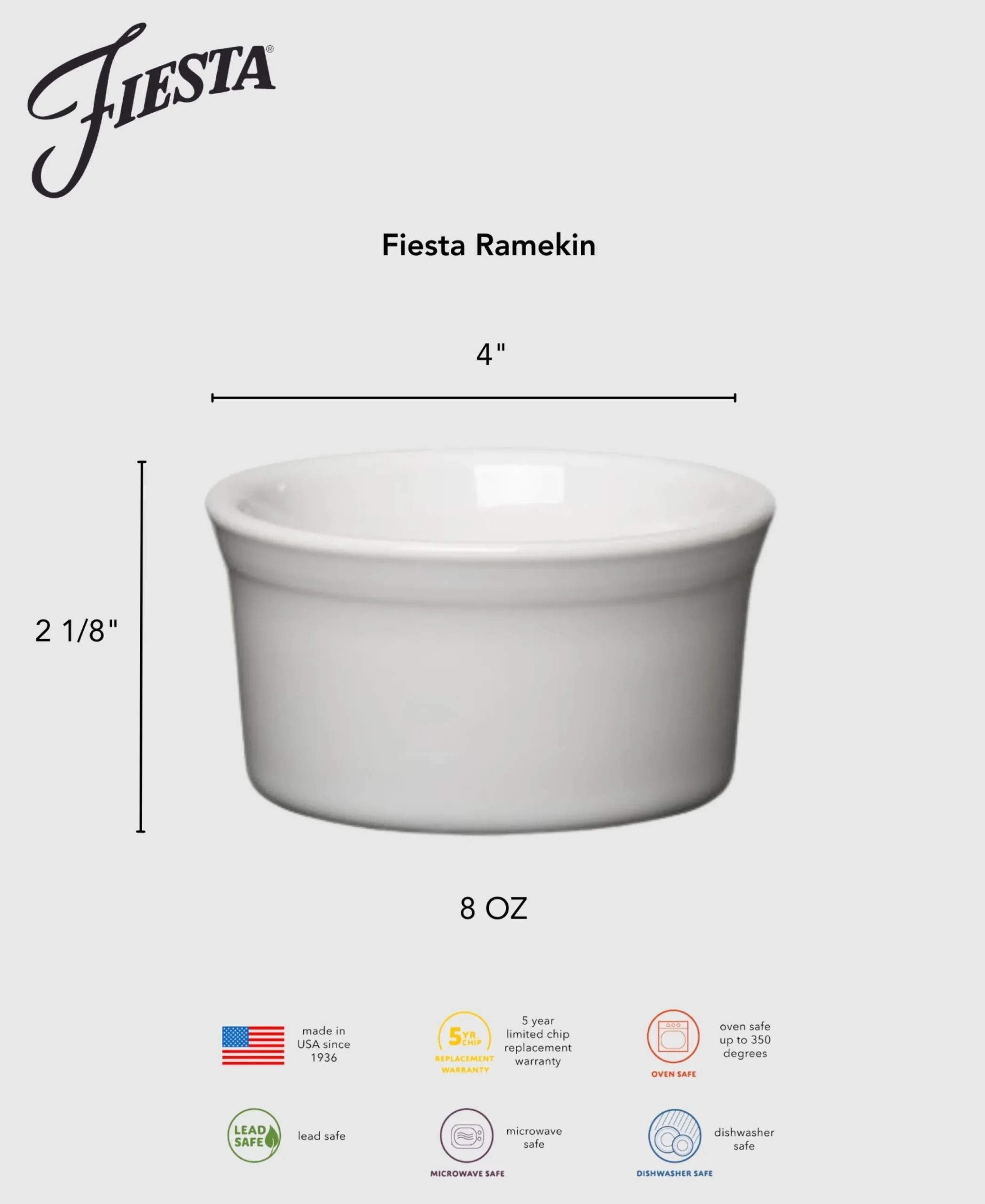 8 OZ Ramekin 4 Inch Foundry