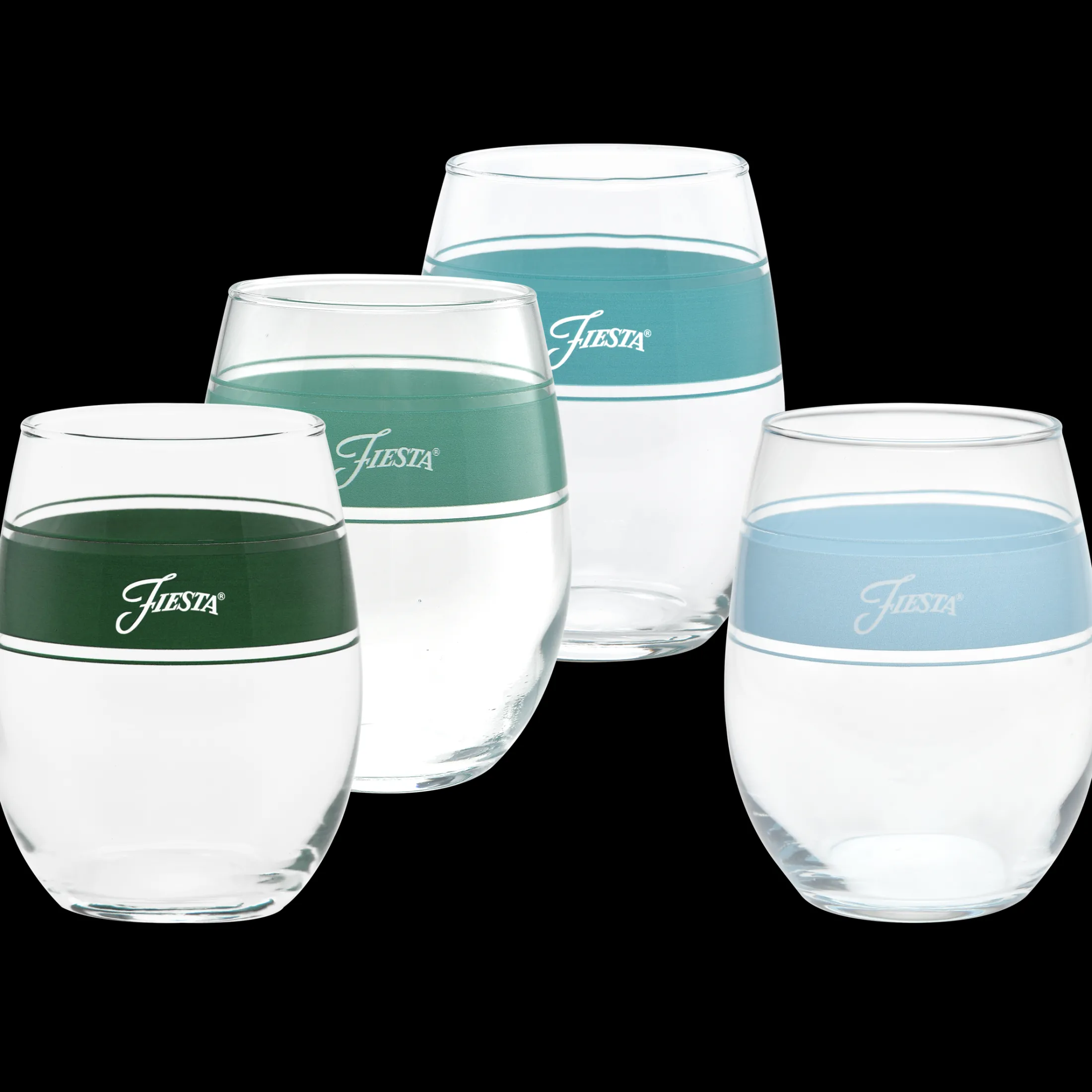 Aegean 15 oz. Frame Stemless Wine Glass Mixed Color – Set of 4