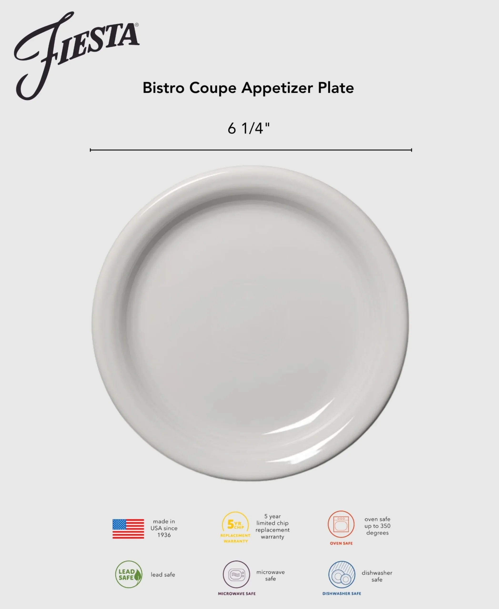 Bistro Coupe 6 1/4 Inch Appetizer Plate