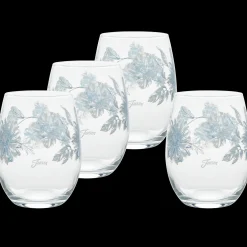 Botanical Floral 15 oz. Stemless Wine Glass – Set of 4