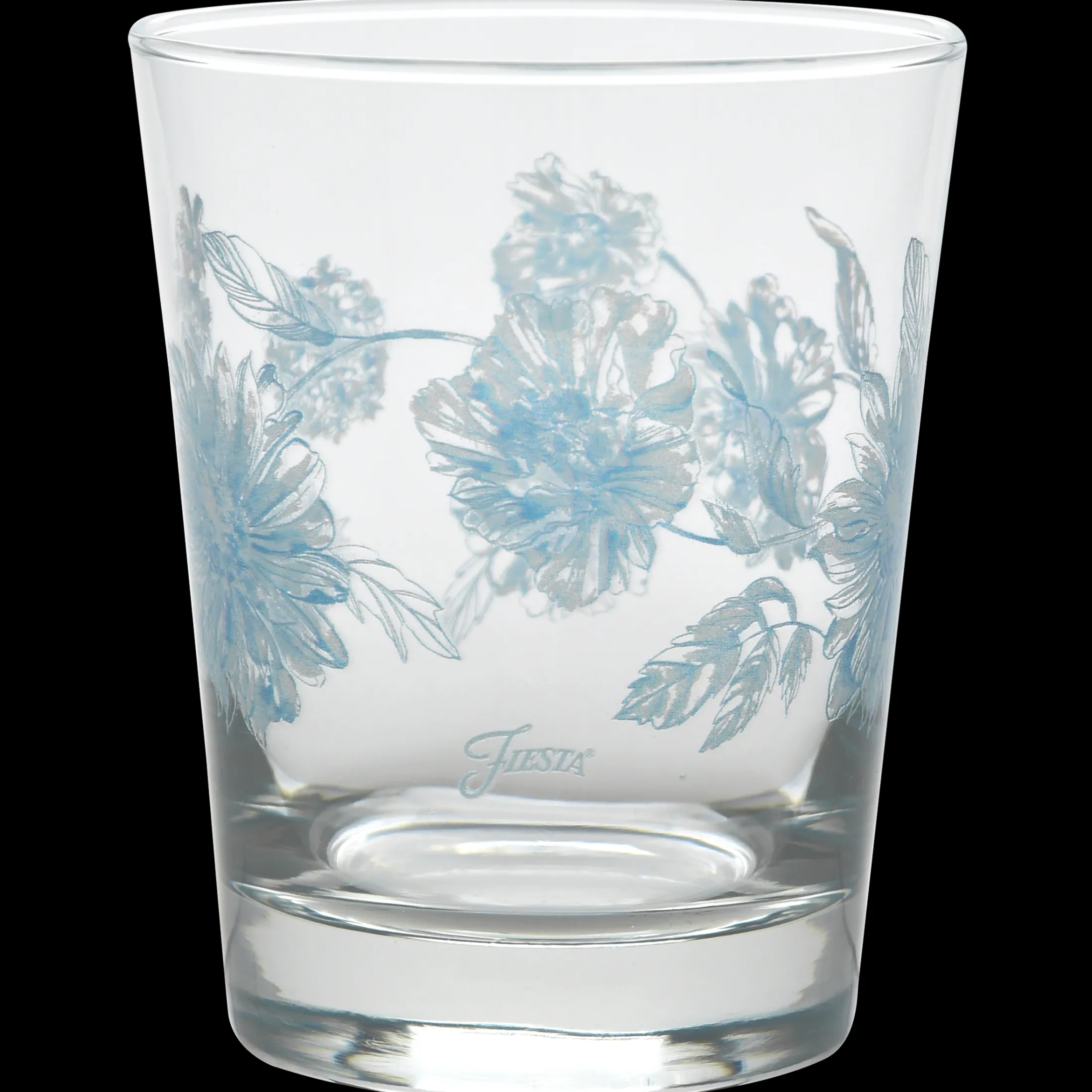 Botanical Floral 15 oz. Tapered Double Old Fashion Glass – Set of 4