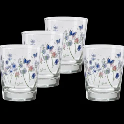 Breezy Floral 15 oz. Tapered Double Old Fashion Glass – Set of 4