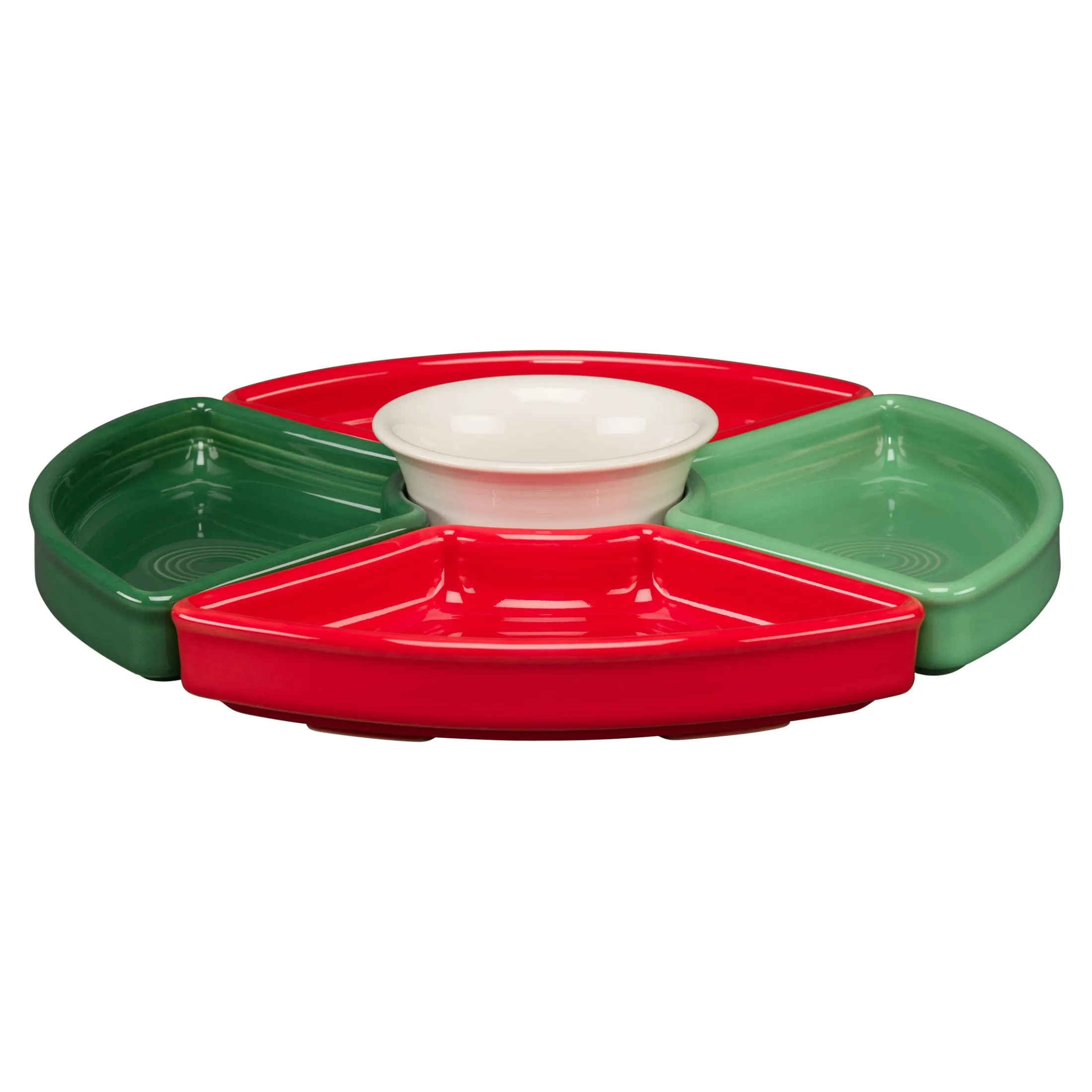 Christmas Mixed Color 5-Piece Color Entertaining Set 8 1/5 Inch