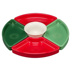 Christmas Mixed Color 5-Piece Color Entertaining Set 8 1/5 Inch