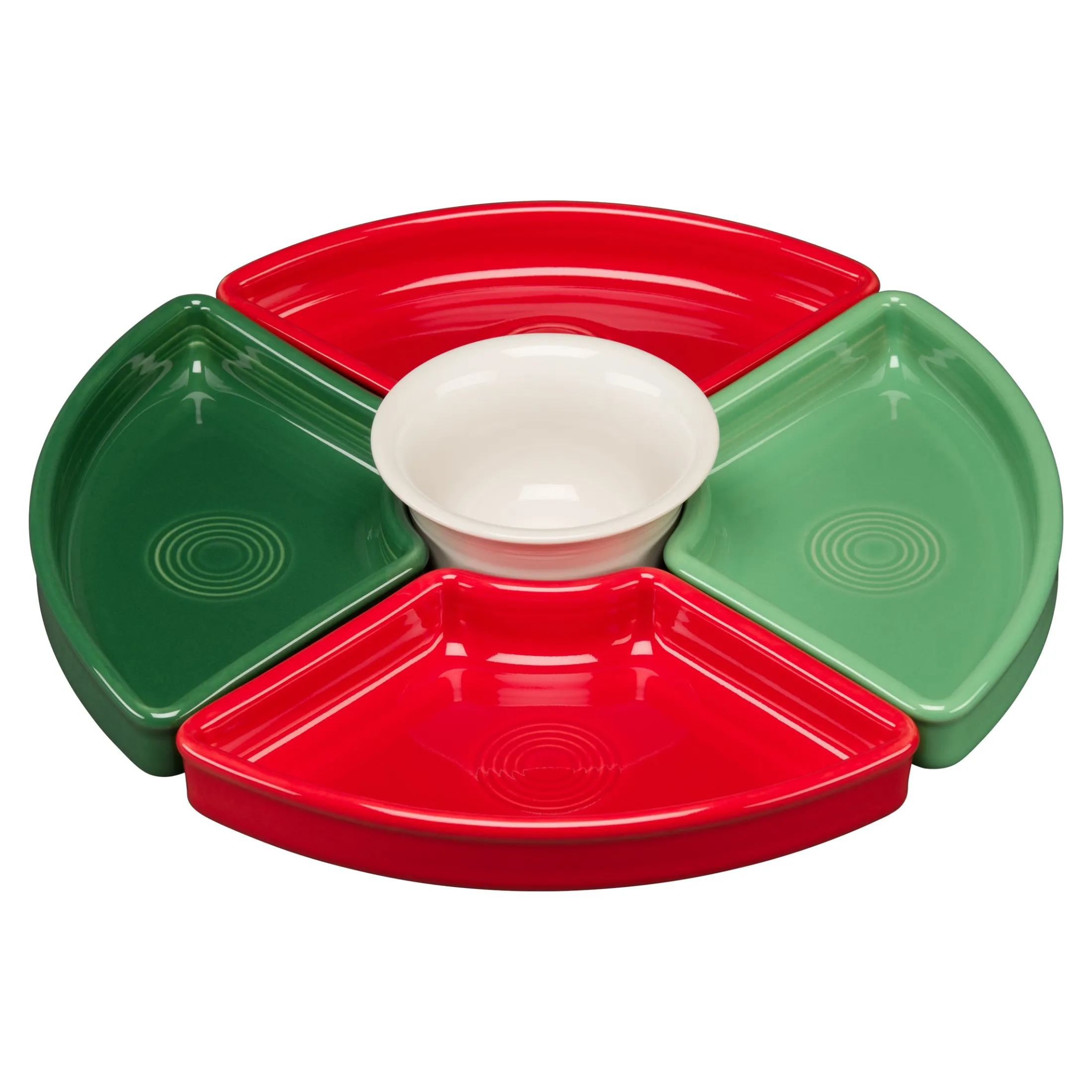 Christmas Mixed Color 5-Piece Color Entertaining Set 8 1/5 Inch