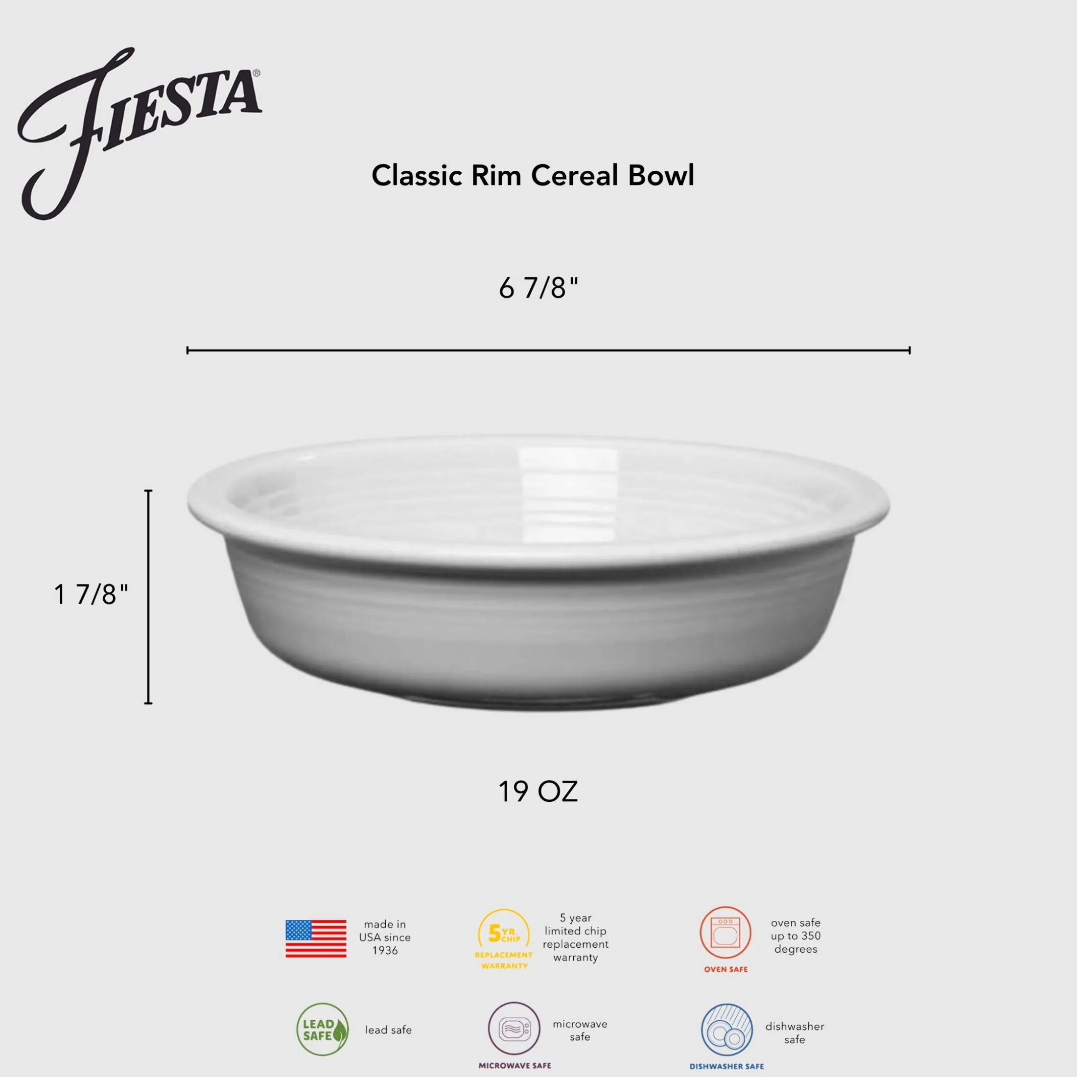 Classic Rim 6 7/8 Inch Cereal Bowl 19 OZ Foundry