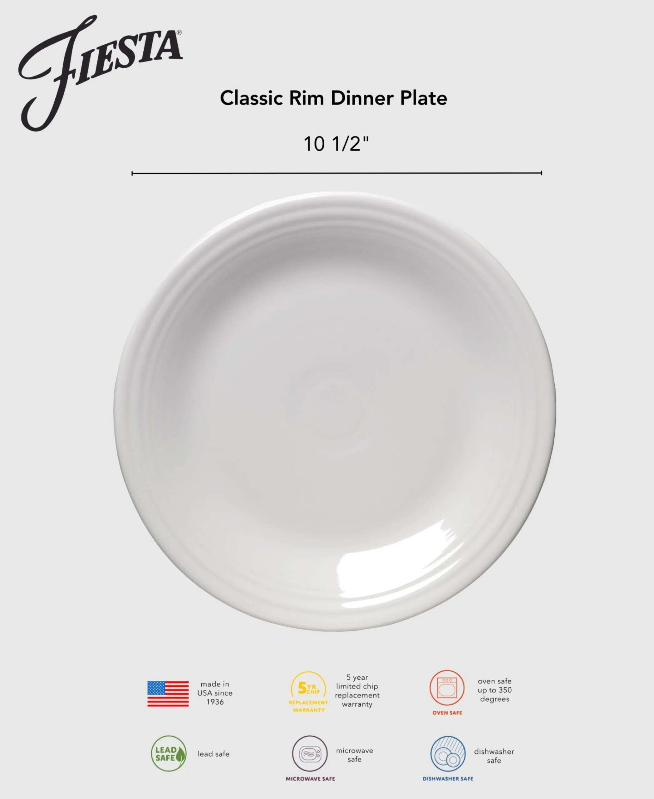 Classic Rim 10 1/2 Inch Dinner Plate Foundry