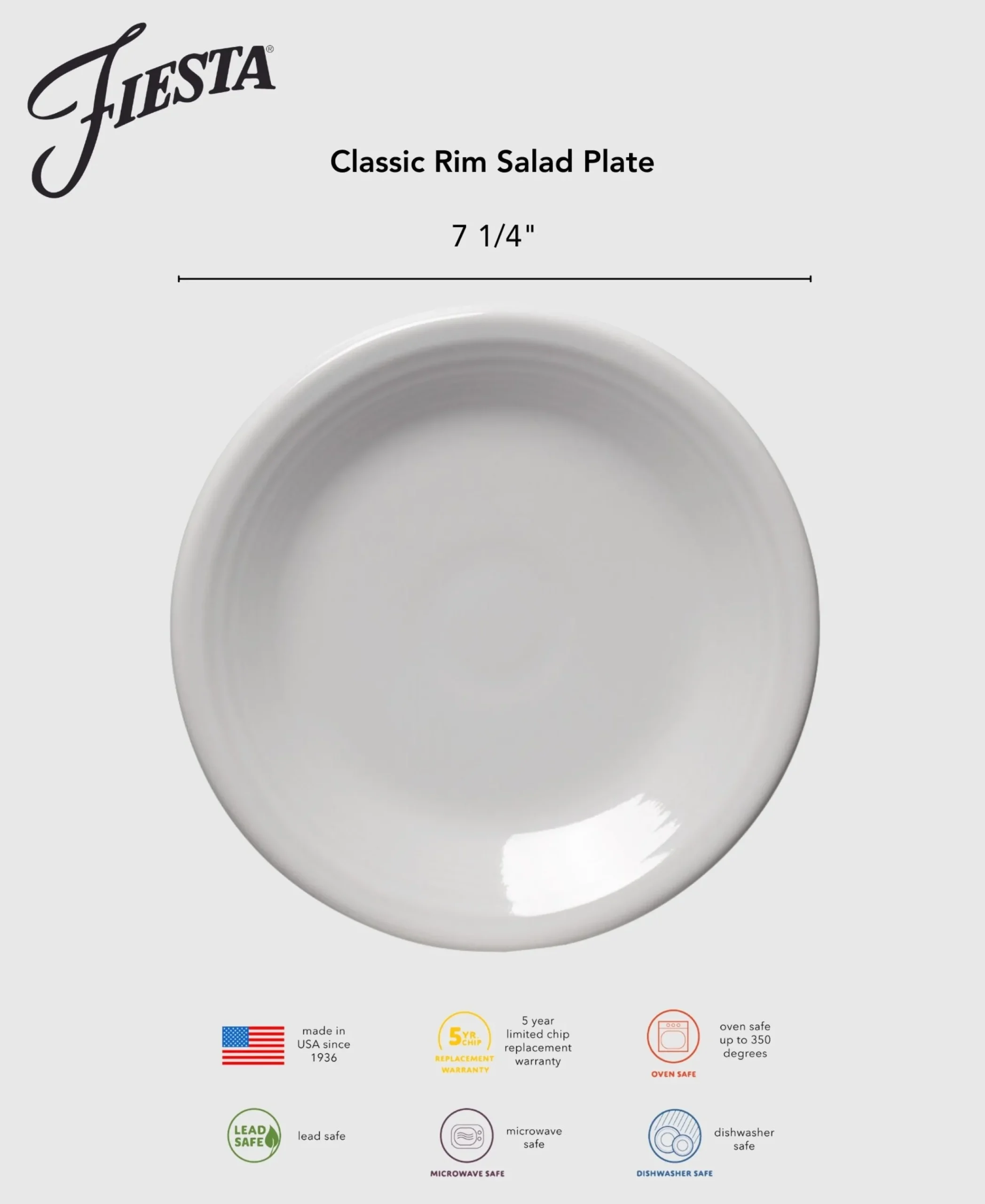 Classic Rim 7 1/4 Inch Salad Plate Foundry