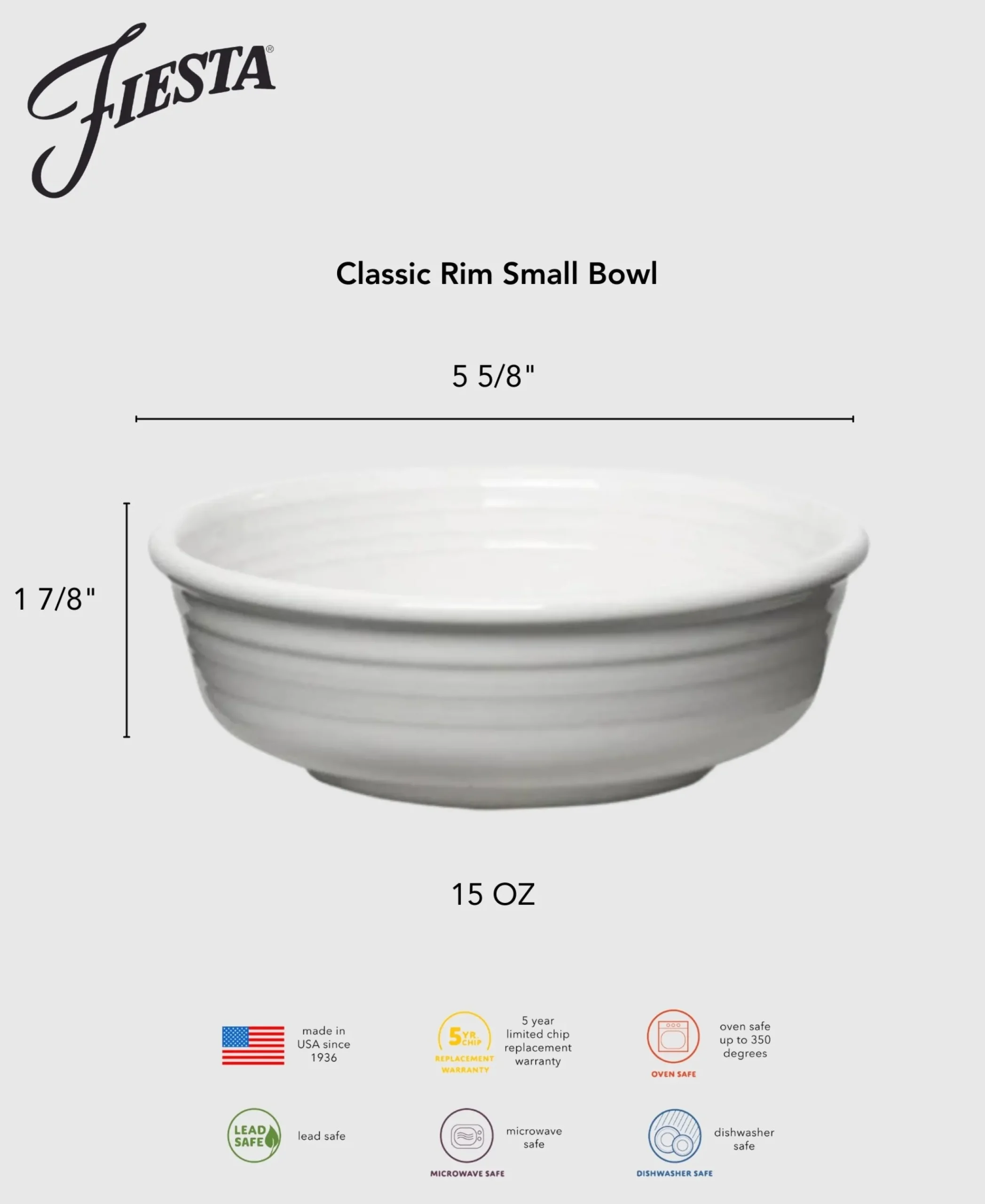 Classic Rim 5 5/8 Inch Small Bowl 15 OZ Foundry