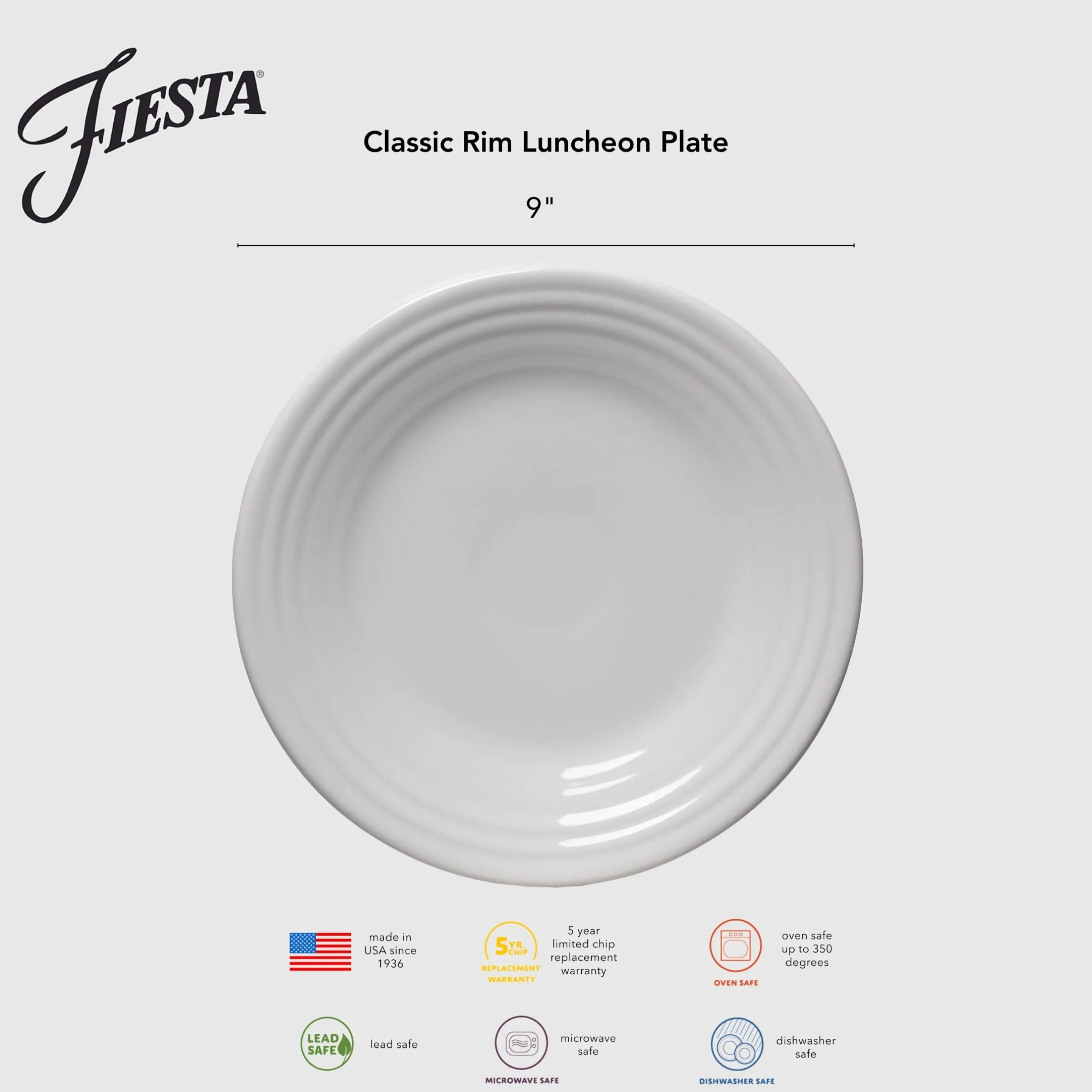 Classic Rim 9 Inch Luncheon Plate Foundry