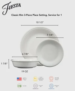 Classic Rim 3-Piece Place Setting, Service for 1 Foundry