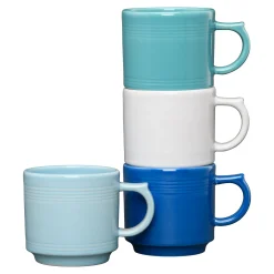 Coastal Blues 16 OZ Set of 4 Mixed Stackable Mug Set