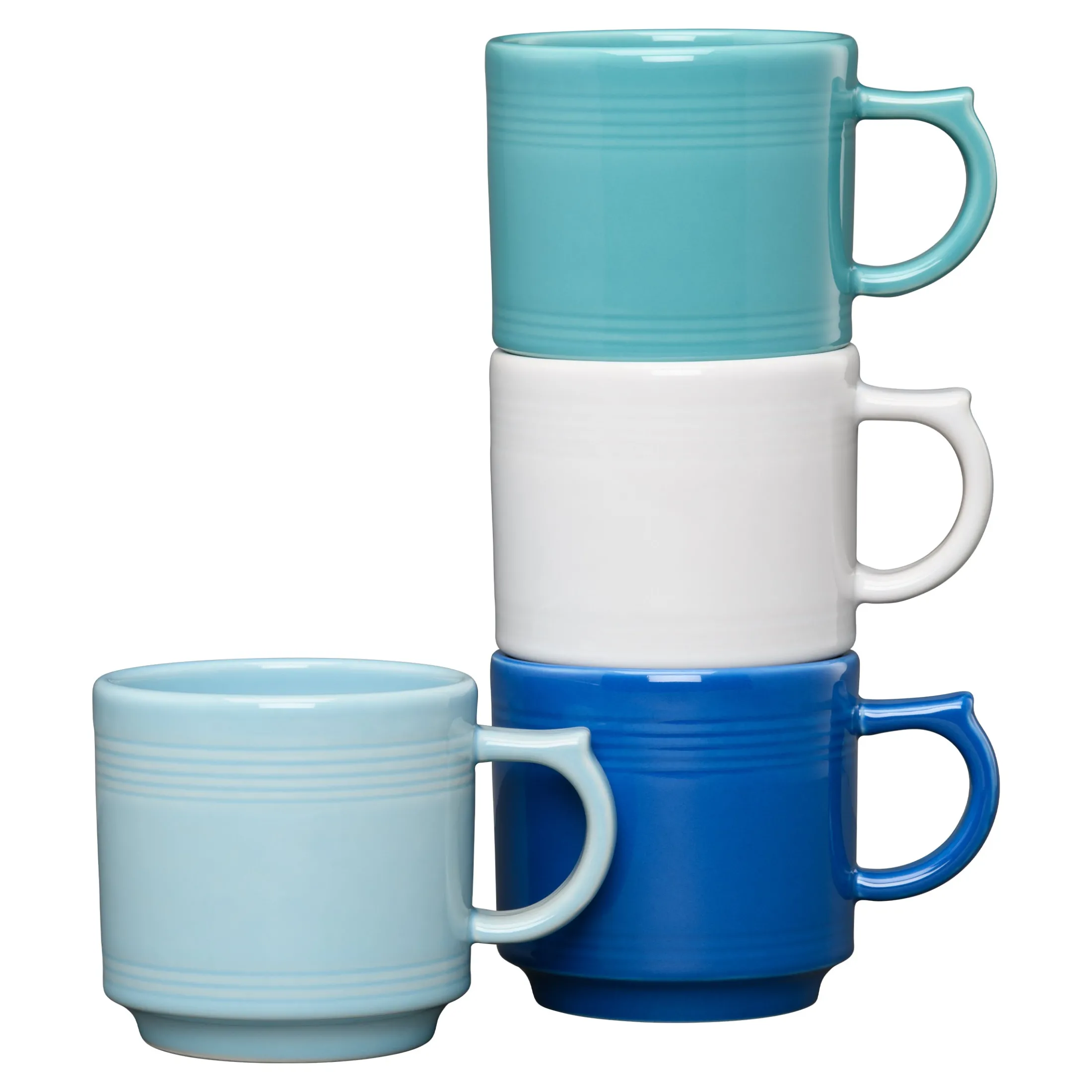 Coastal Blues 16 OZ Set of 4 Mixed Stackable Mug Set
