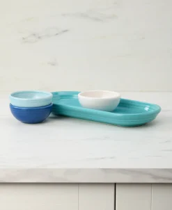 Coastal Blues Mixed Colors 4-Piece Condiment Set