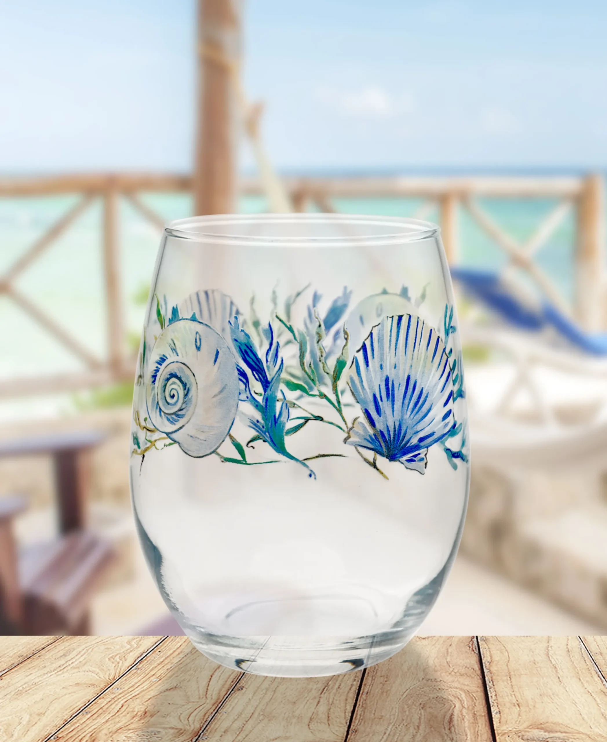Coastal Shores 15 oz. Stemless Wine Glass – Set of 4