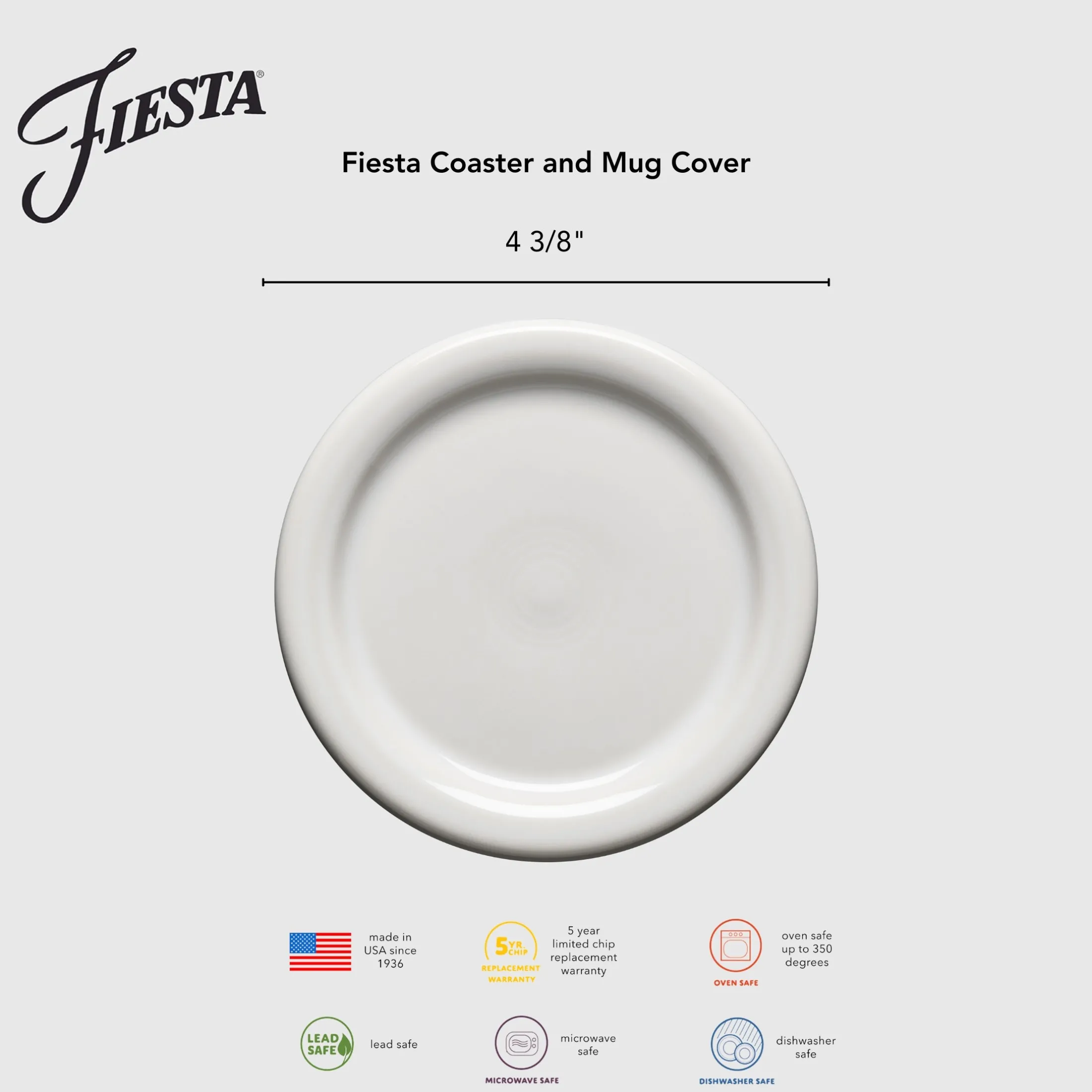 Fiesta 4 3/8 Inch Coaster and Mug Cover