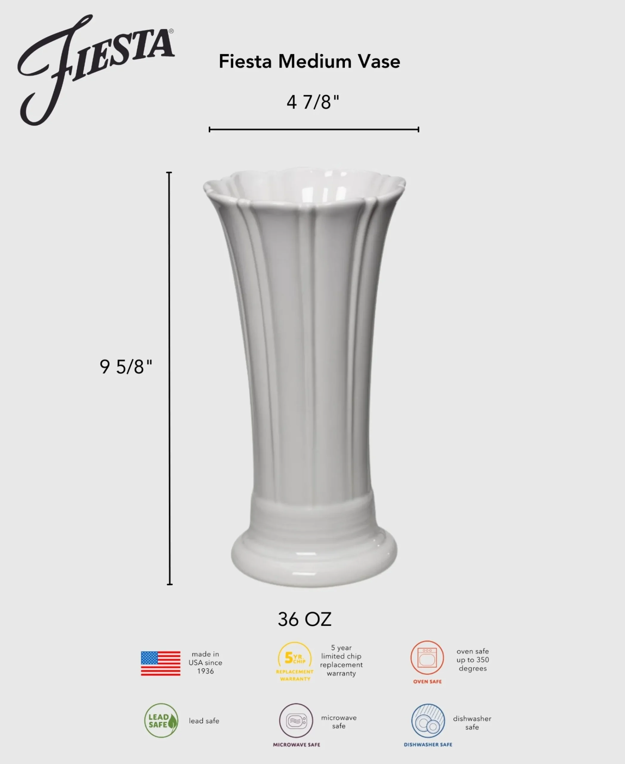 Fiesta 9 5/8 Inch Medium Vase