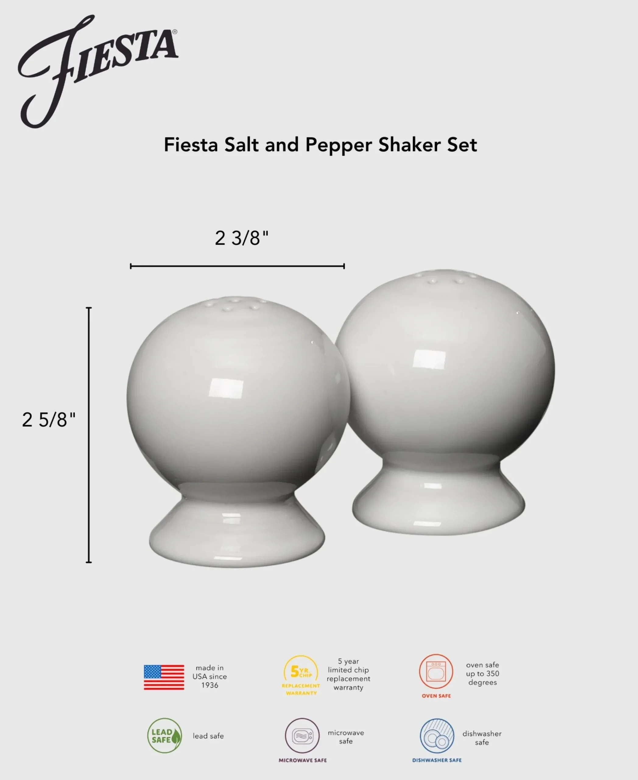 Fiesta 2 5/8 Inch Salt and Pepper Shaker Set