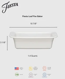 Fiesta 10 3/4 Inch x 5 3/4 Inch Loaf Pan Baker 1.4 Quarts