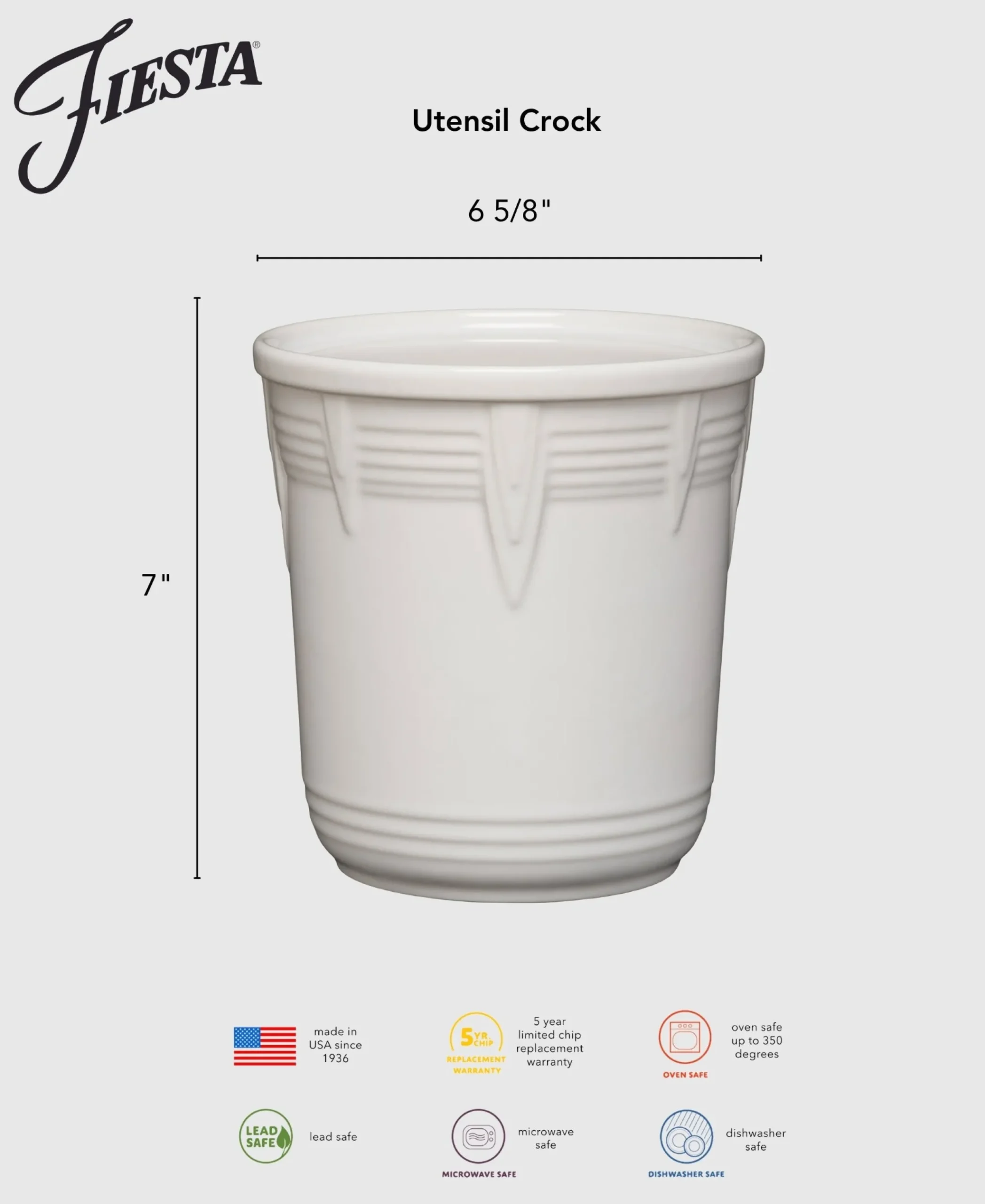 Fiesta 7 Inch Chevron Utensil Crock