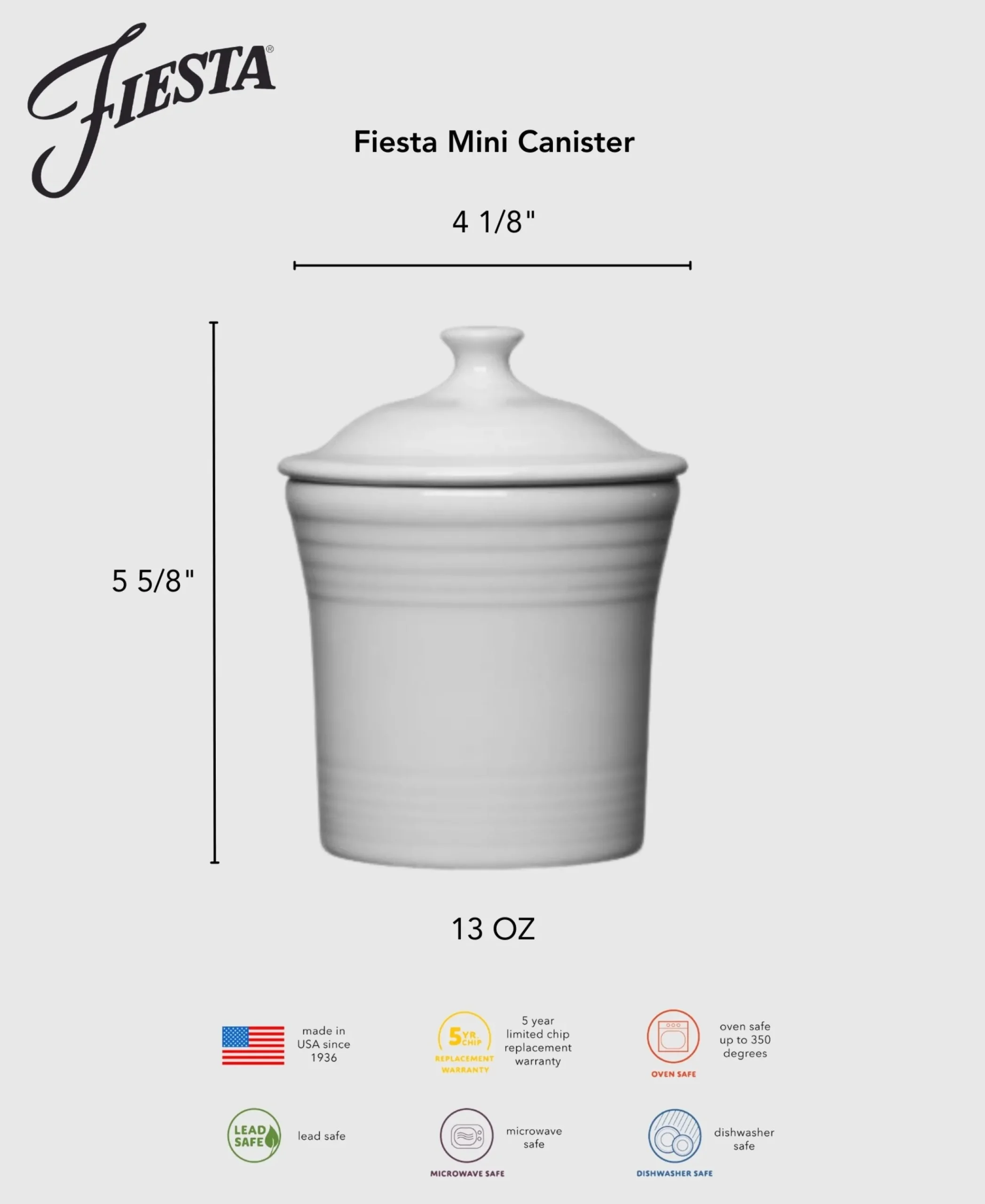Fiesta 13 OZ Mini Canister 5 5/8 Inch