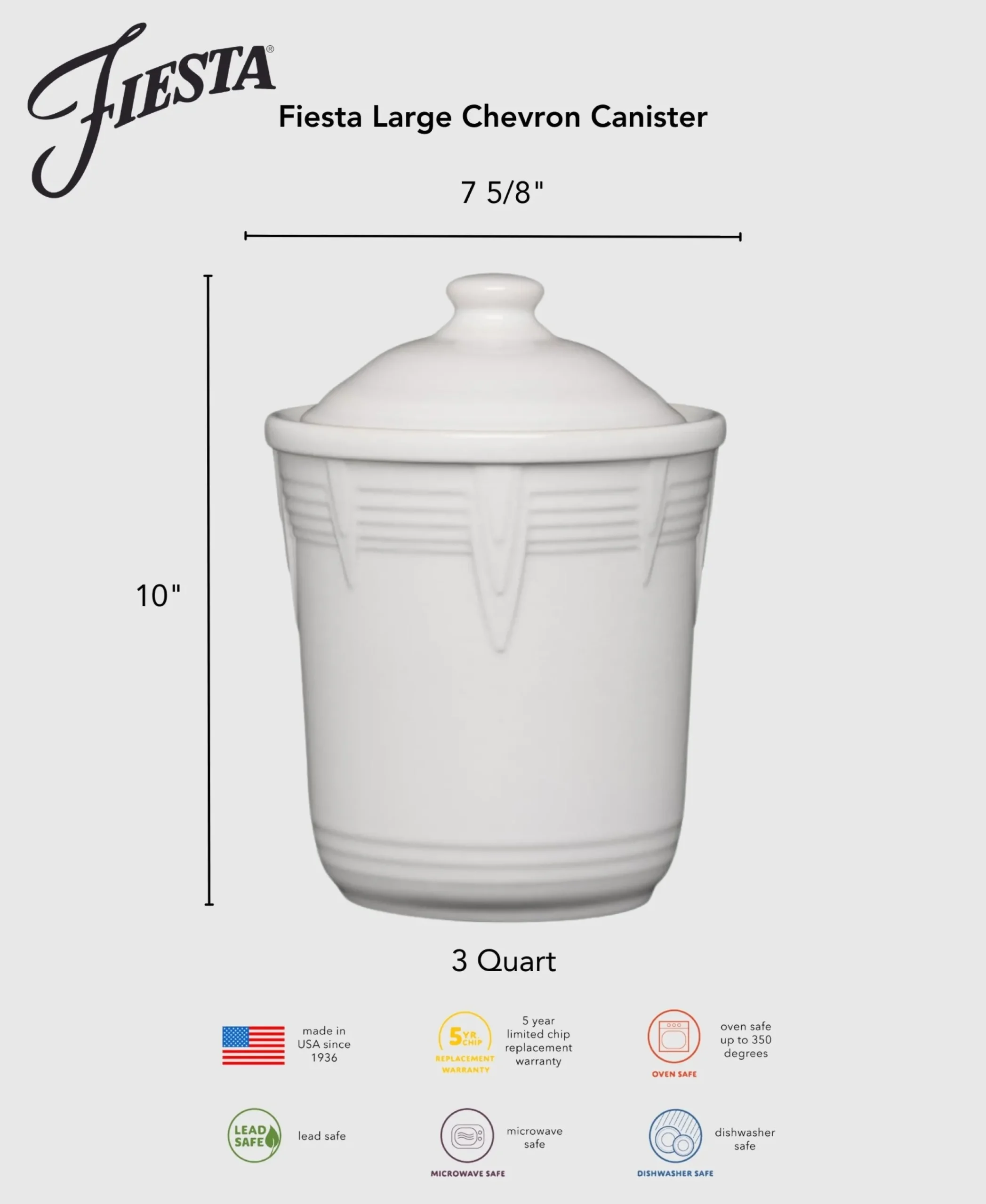 Fiesta 3 Quart Large Chevron Canister