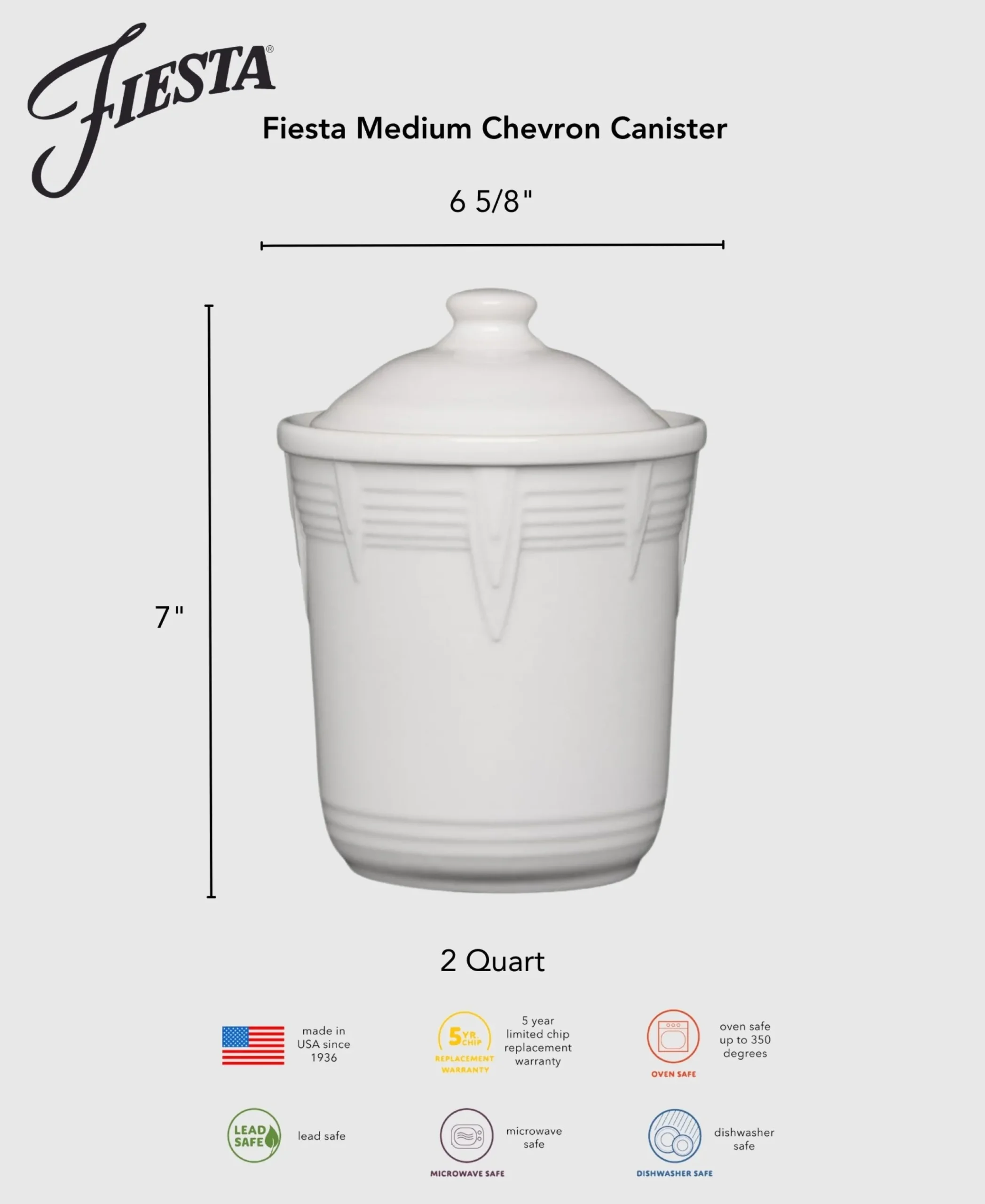 Fiesta 2 Quart Medium Chevron Canister