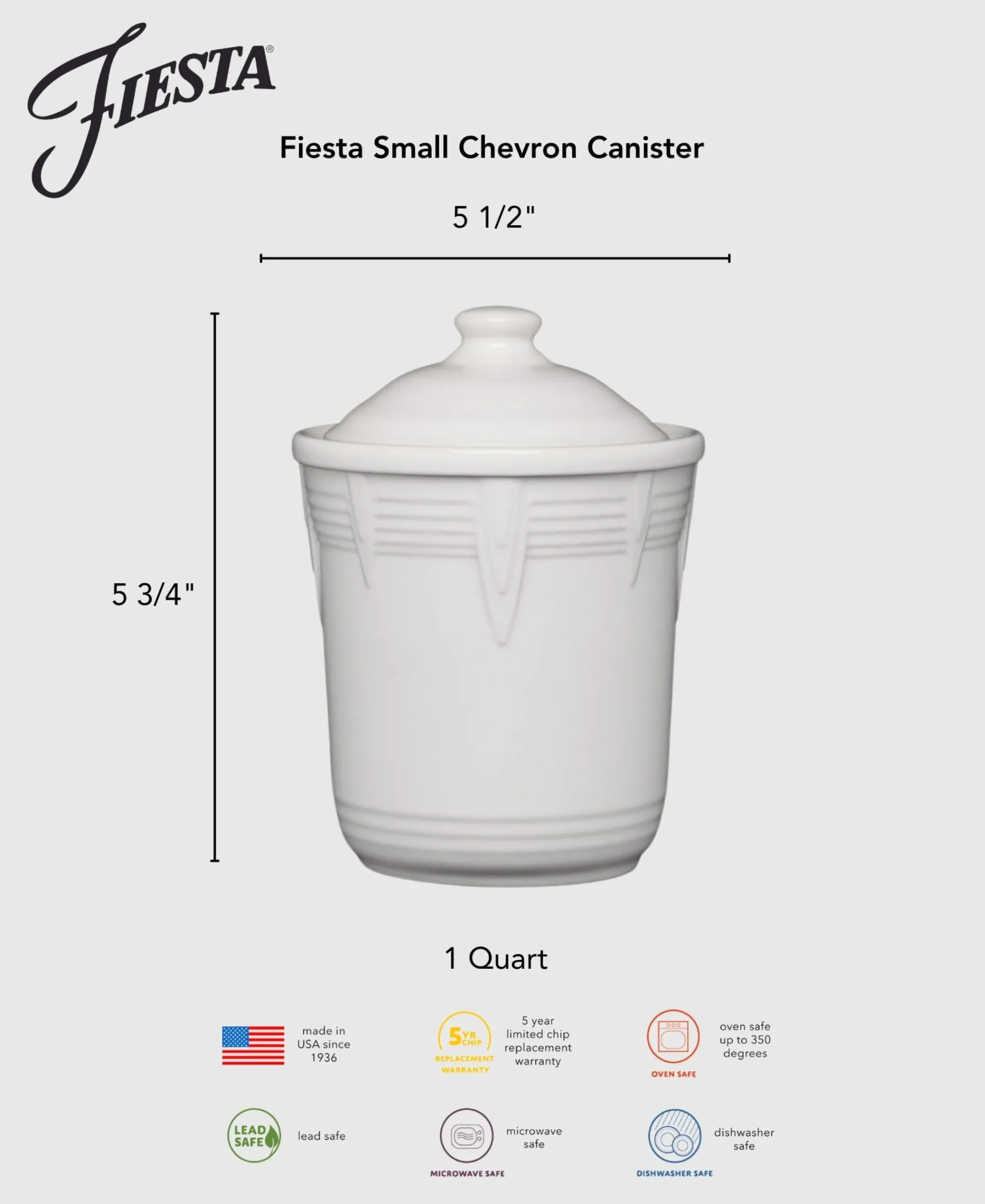 Fiesta 1 Quart Small Chevron Canister