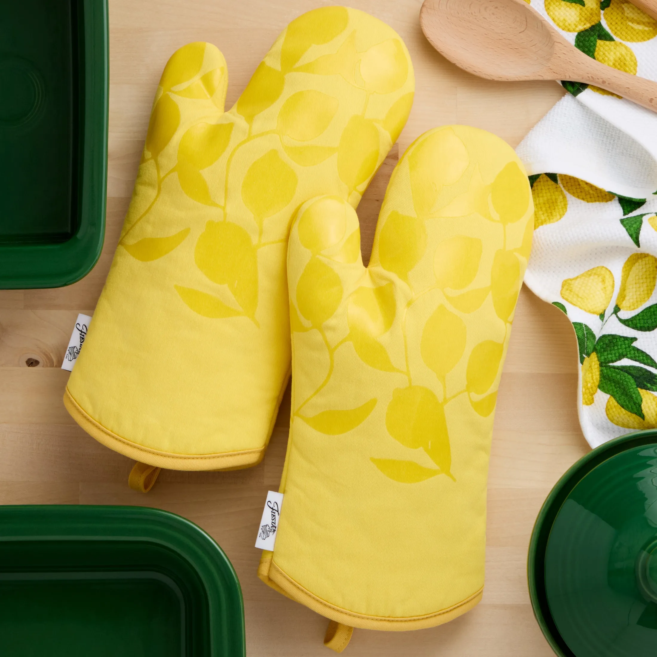 Fiesta Lemon Vine 4-Pack Oven Mitt Set