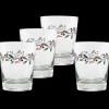 Holly Berry Christmas 15 oz. Tapered Double Old Fashion Glass – Set of 4