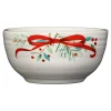 Holly Berry Christmas Garland Bistro Coupe 5 1/2 Inch Cereal Bowl 22 OZ