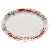Holly Berry Christmas Garland 13 5/8 Inch Large Oval Serving Platter