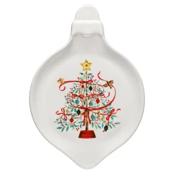 Holly Berry Christmas Tree 8 3/4 Inch Ornament Shaped Plate