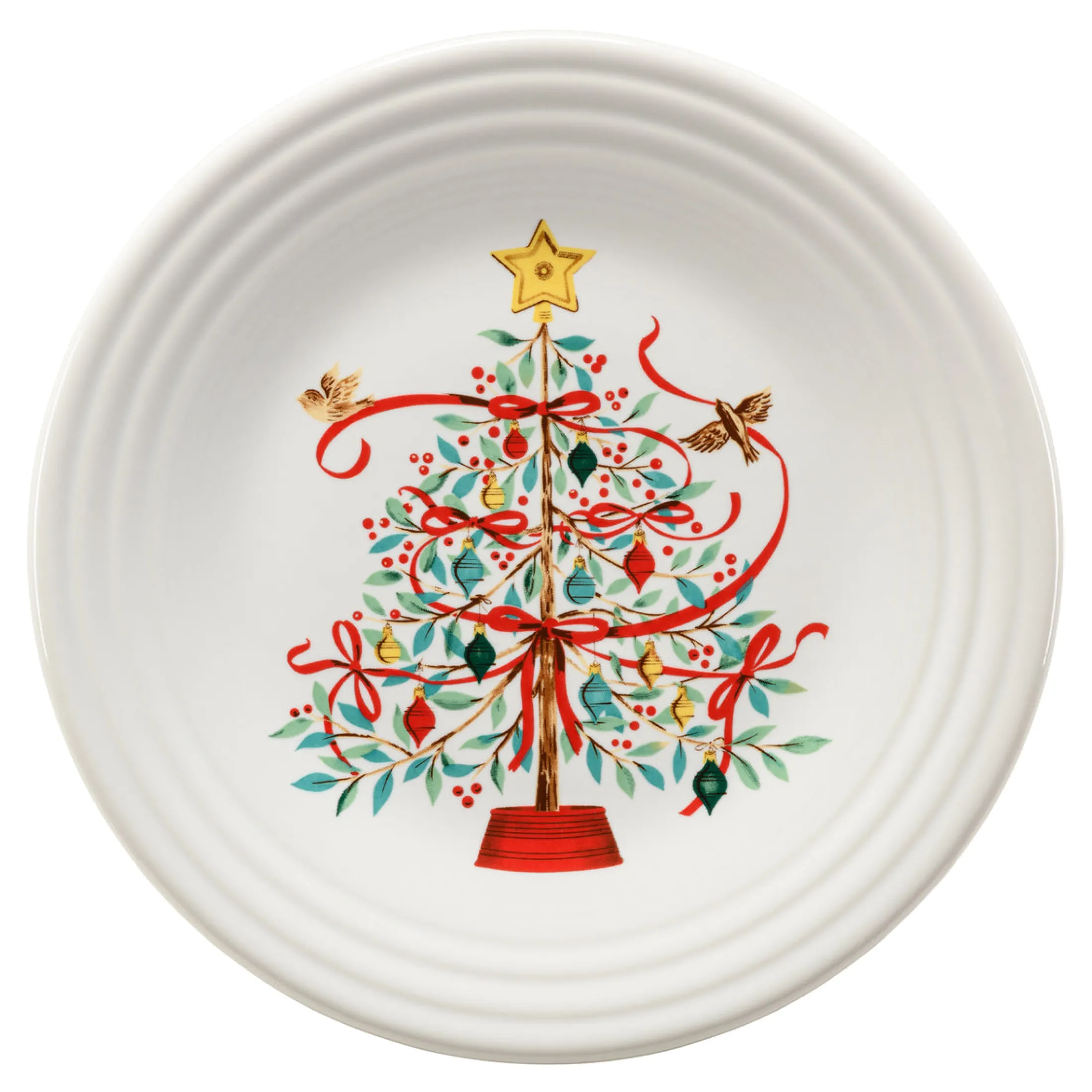 Holly Berry Christmas Tree Classic Rim 9 Inch Luncheon Plate