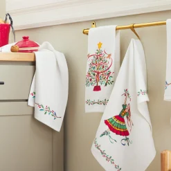 Holly Berry Christmas Tree Kitchen Towel Set