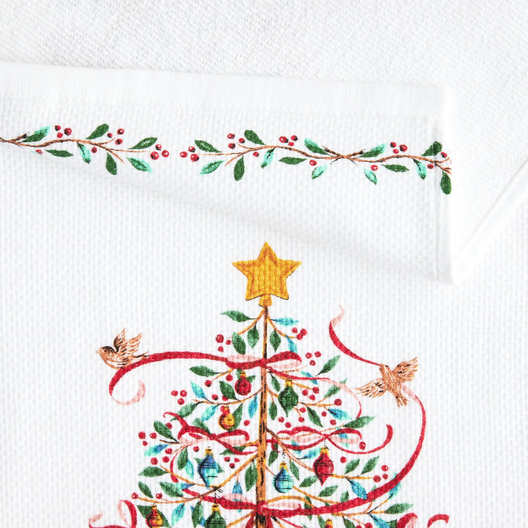 Holly Berry Christmas Tree Kitchen Towel Set