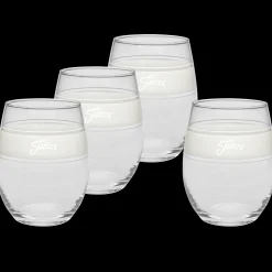Linen 15 oz. Frame Stemless Glass – Set of 4