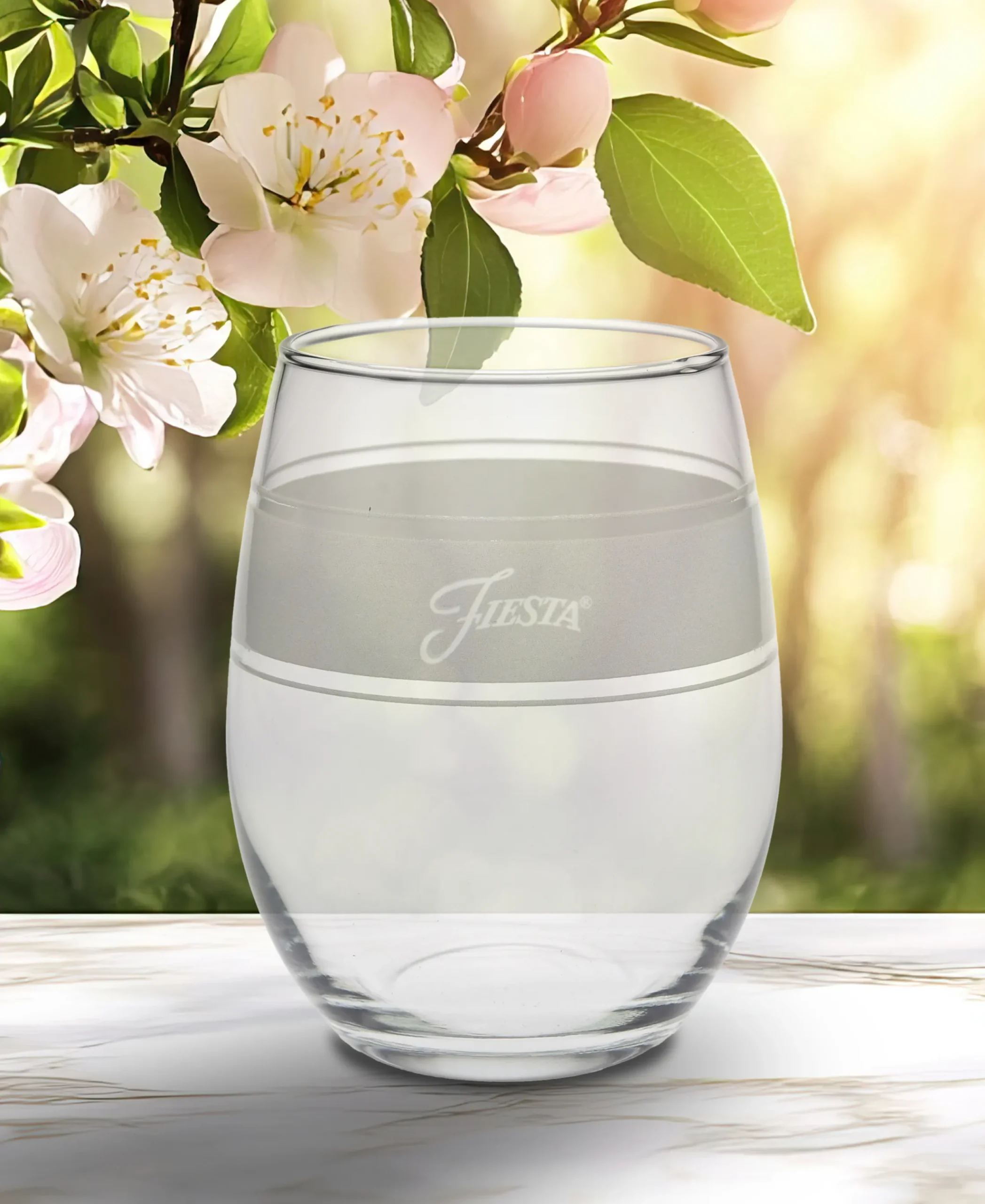 Linen 15 oz. Frame Stemless Glass – Set of 4