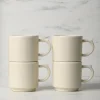 Linen 16 OZ Set of 4 Stackable Mug Set