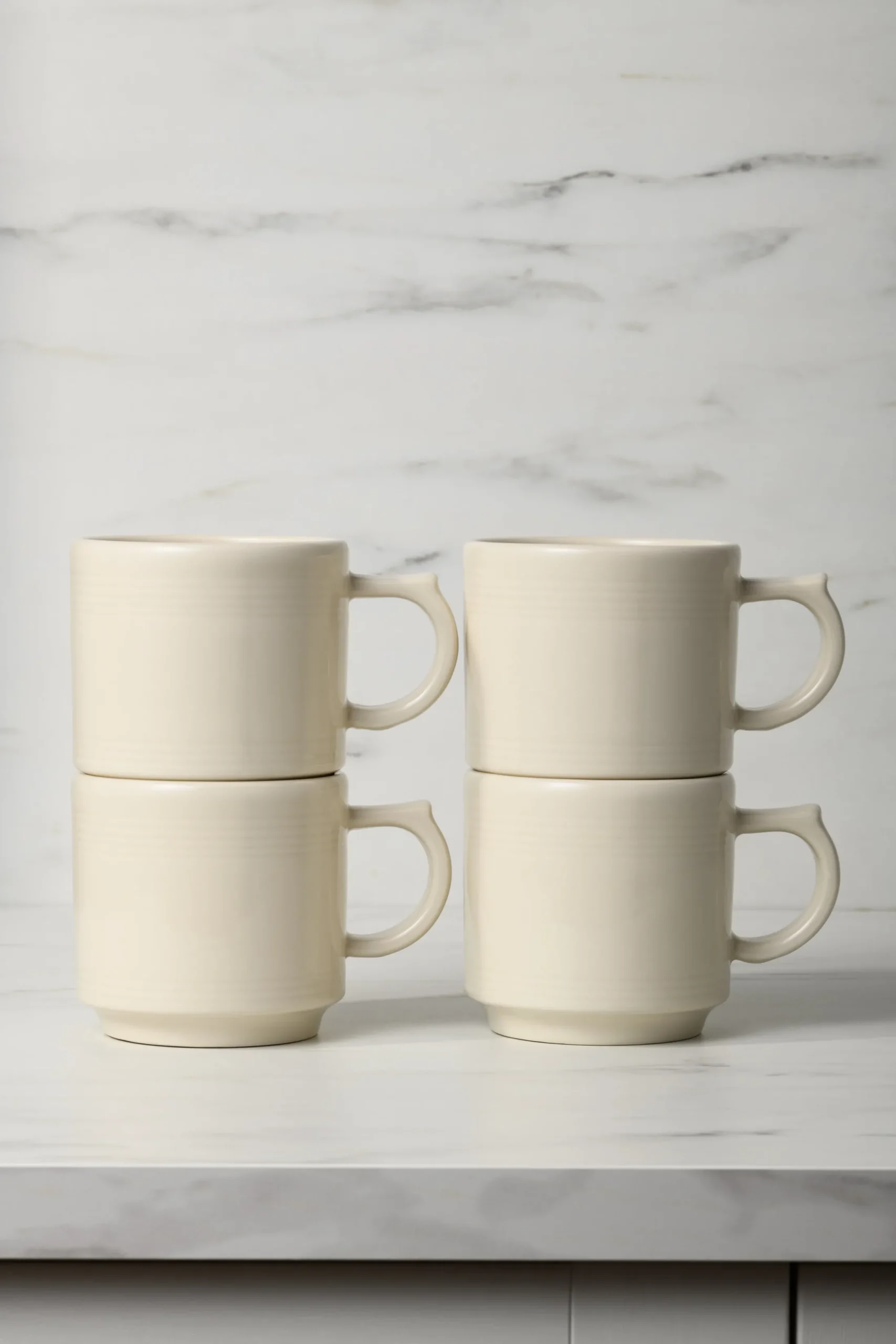 Linen 16 OZ Set of 4 Stackable Mug Set