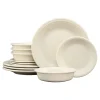 Linen Classic Rim 12-Piece Dinnerware Set, Service for 4