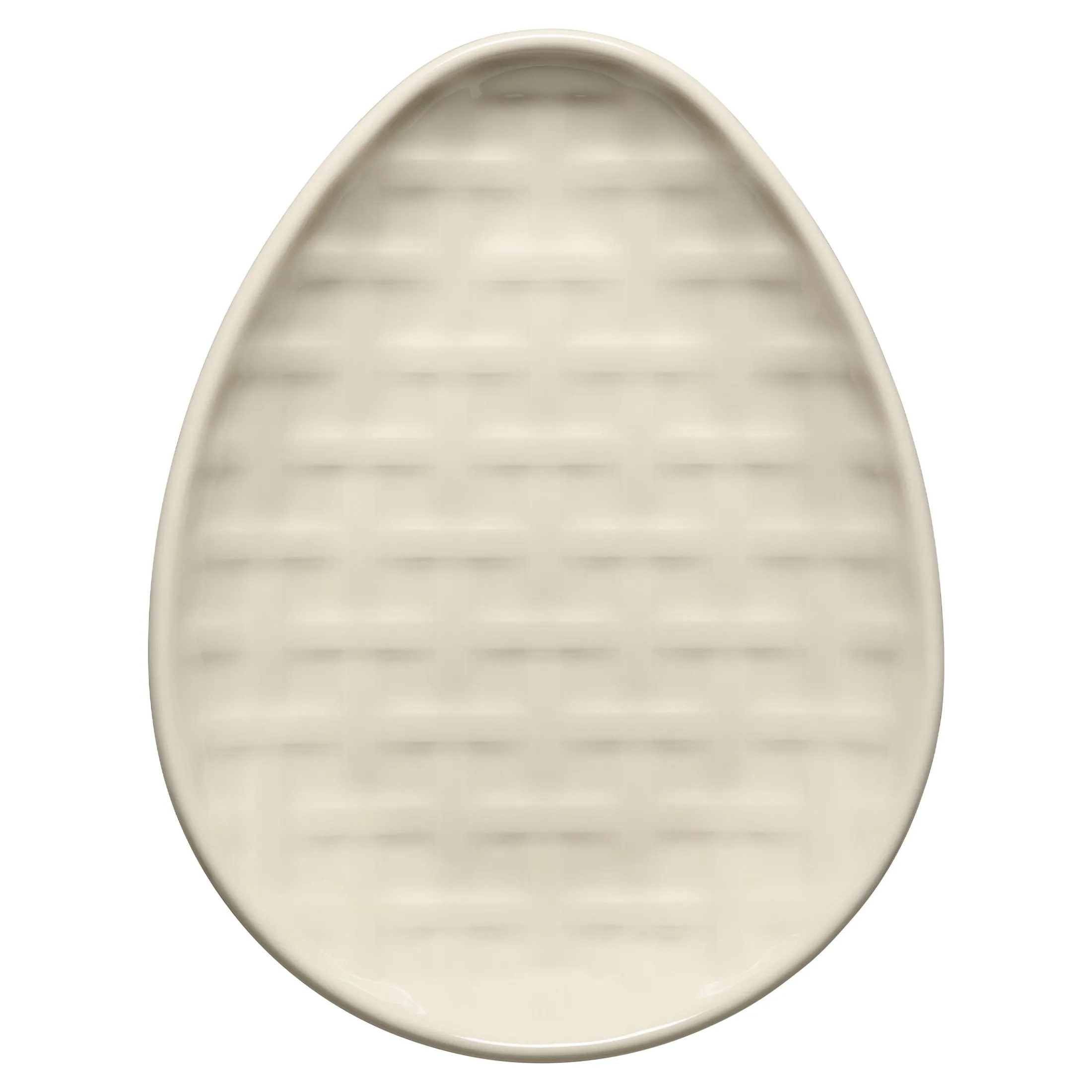 Linen Embossed Egg Shaped Plate 10 Inch