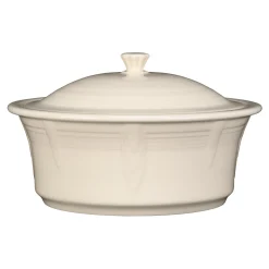 Linen Large 10 Inch Round Covered Casserole 2.8 Quart