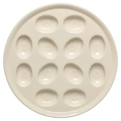 Linen Round Egg Serving Platter 11 1/4 Inch