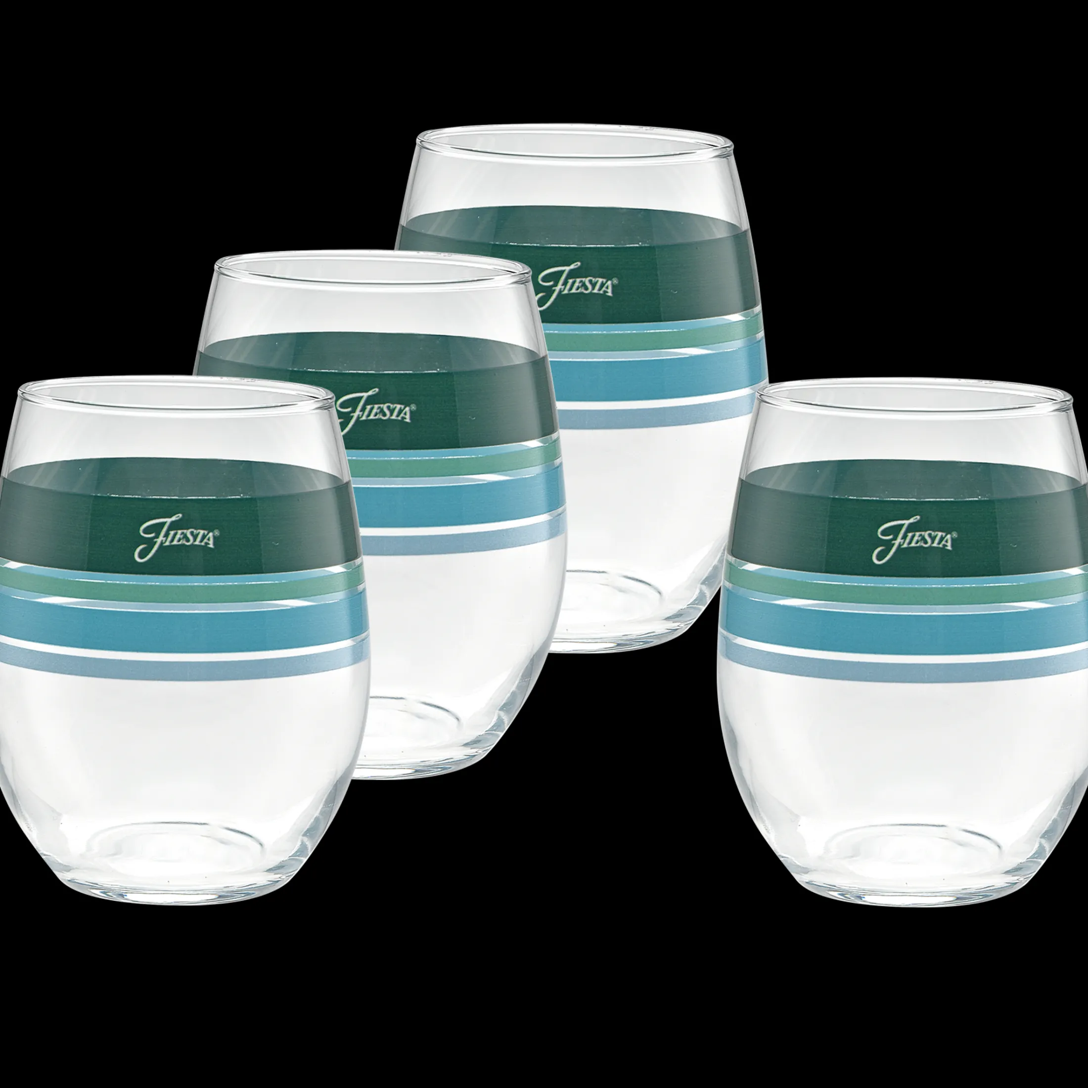 Mixed Aegean 15 oz. Edgeline Stemless Wine – Set of 4