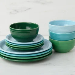 Mixed Aegean Bistro Coupe 12-Piece Dinnerware Set, Service for 4