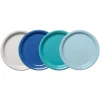 Mixed Coastal Blues Bistro Coupe 9 Inch Luncheon Plate, Set of 4