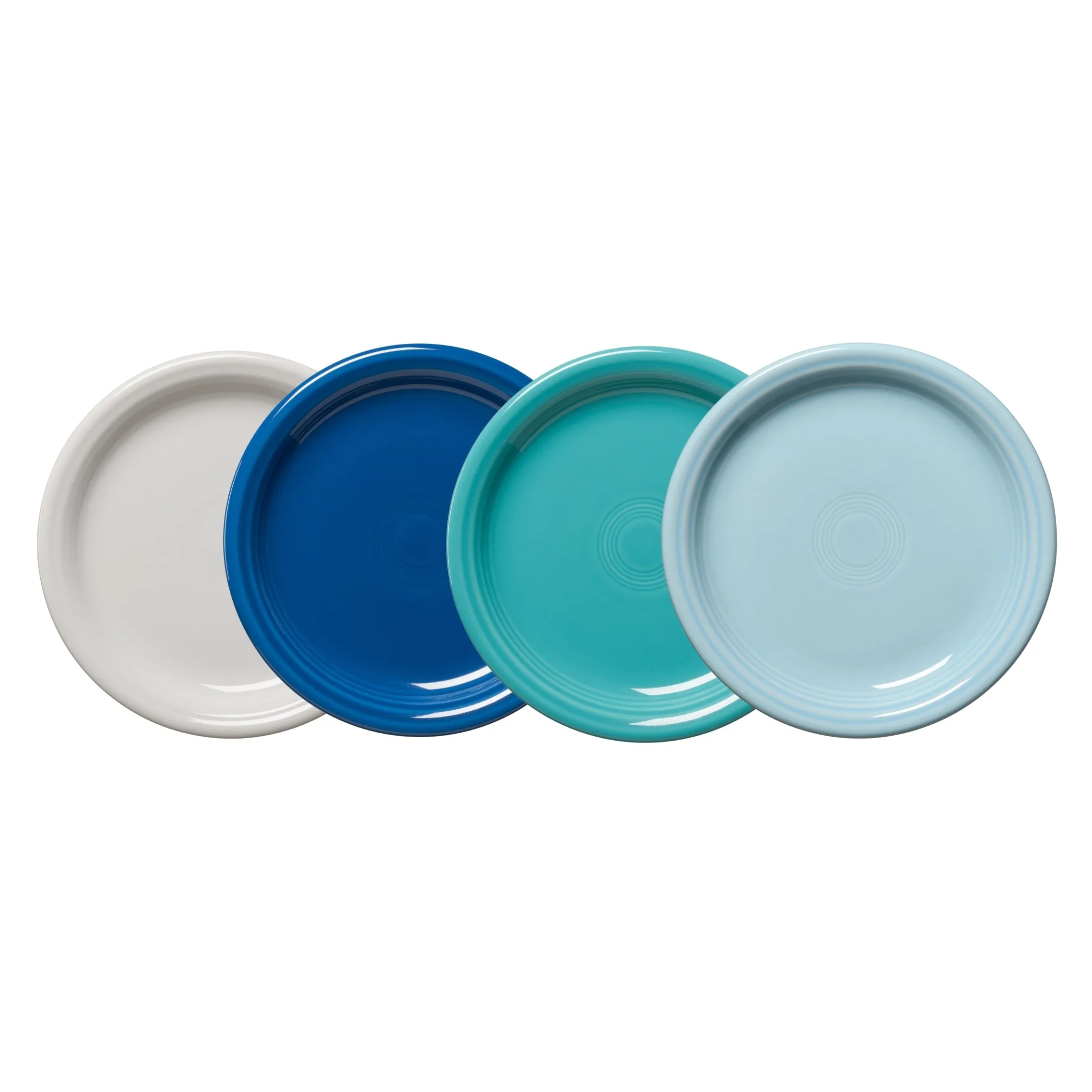 Mixed Coastal Blues Bistro Coupe 7 1/4 Inch Salad Plate, Set of 4