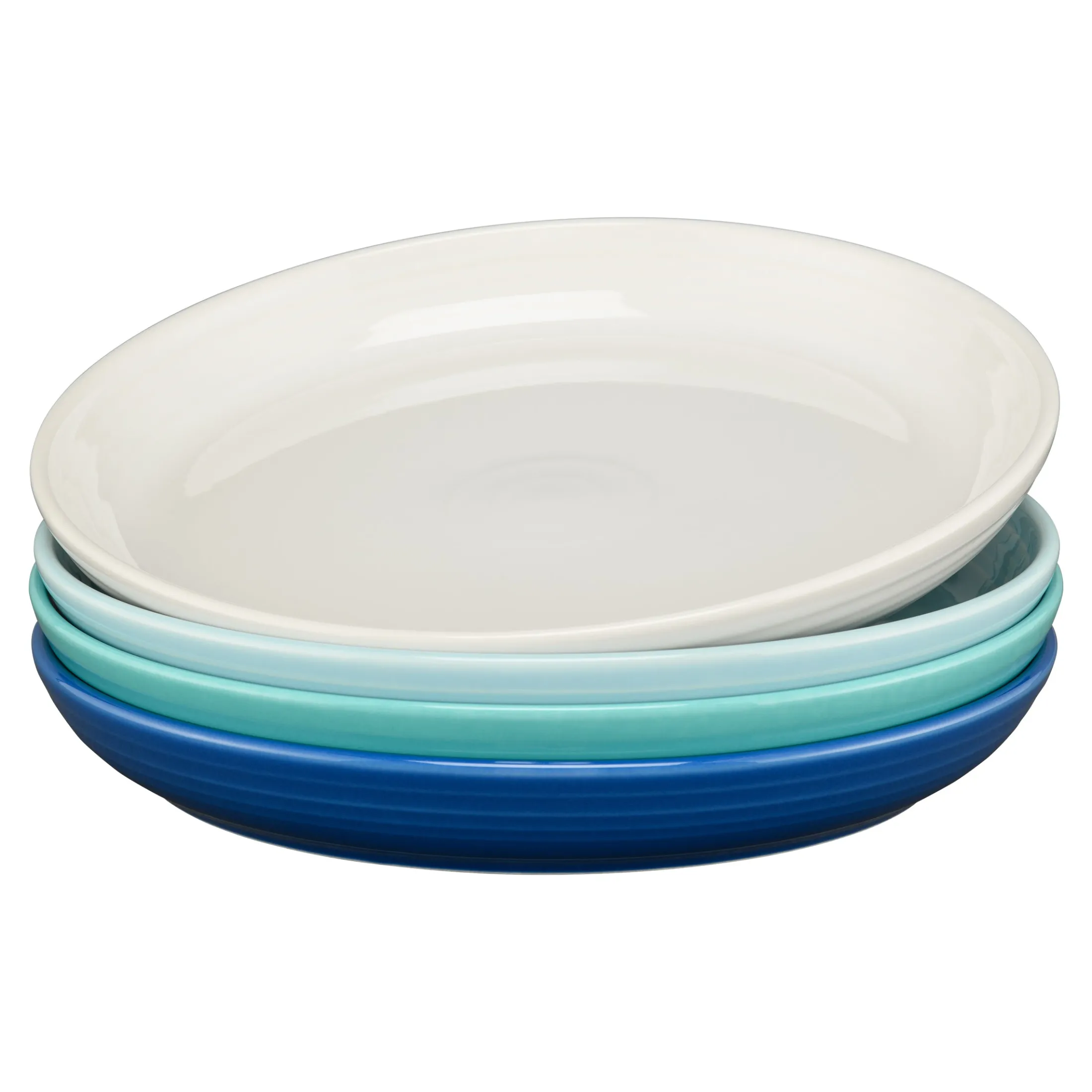 Mixed Coastal Blues Coupe 10 3/8 Inch Dinner Bowl 40 OZ, Set of 4