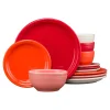 Mixed Sunset Horizon Bistro Coupe 12-Piece Dinnerware Set, Service for 4